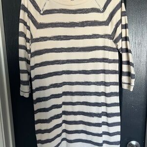 Striped Gray and White Women's Dress